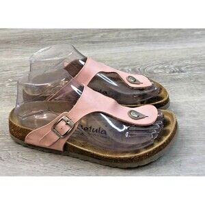 Birkenstock Betula Womens Sandal Pink Leather Cork Orthopedic Slip On Arch Shoes